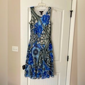 signature by Robbie Bee Blue Floral Dress